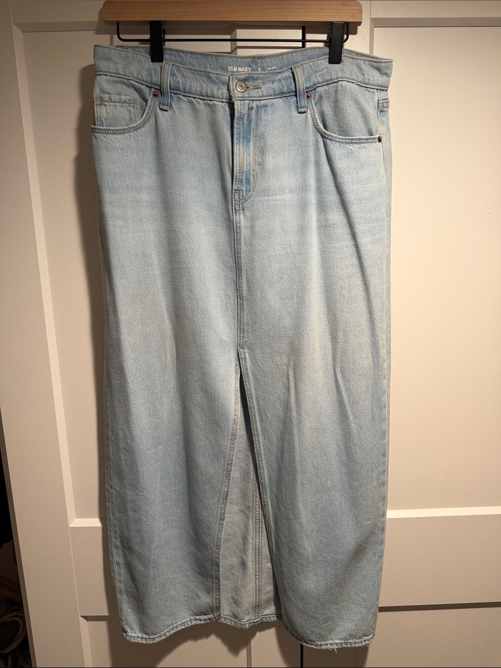 Old Navy Light Wash Denim Midi Skirt